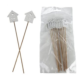 Zápich domeček, 10 ks D6673 - 23 cm