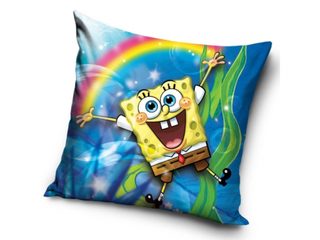 Povlak na polštářek Sponge Bob a Duha 40x40 cm