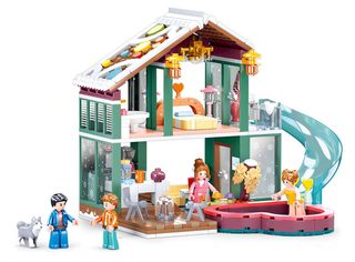 SLUBAN Girls Dream Chata na zimní dovolenou 439 dílků + 4 figurky STAVEBNICE