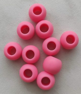 Plastové korálky s velkým průvlekem matné 10x12 mm 10ks
