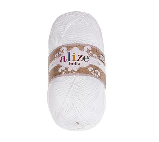 Příze BELLA Bílá 55 100g / 360 m