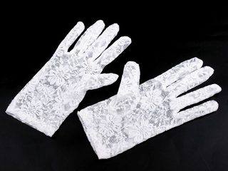 Společenské rukavičky krajkové - 21 cm