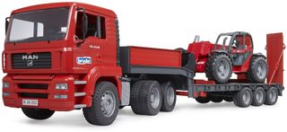 BRUDER 02772 Auto MAN TGA tahač s přívěsem + manipulátor Manitou MT633
