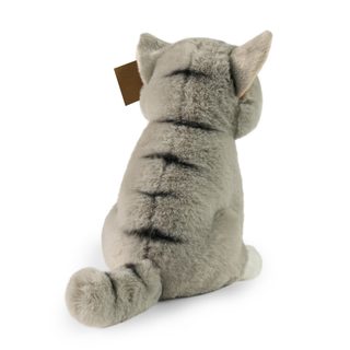 Plyšová kočka šedá sedící 23 cm ECO-FRIENDLY SOFT