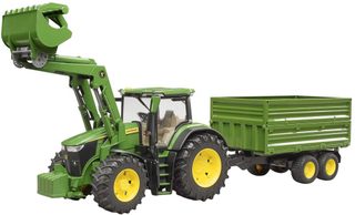 Bruder John Deere 7R 350 (čelní nakladač + přívěs) 03155