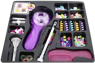 Zaplétání korálků do vlasů kadeřnický dětský set s hřebenem na baterie