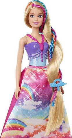 Barbie princezna s barevnými vlasy (kompletní sada) Mattel