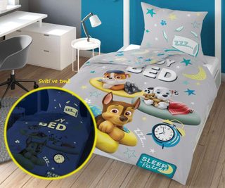 Povlečení Tlapková patrola sleep svítící 140/200, 70/80 cm