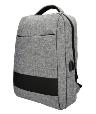 Šedý batoh pro notebook 15,6 palce, USB, UNI