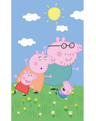 Dětský ručník Prasátko Pepina s rodinkou 30x50 cm