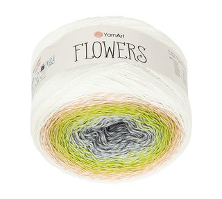 Příze Flowers Bílá,Zelená 274