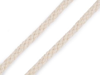 Oděvní šňůra / bavlněná příze / knot Ø5 mm splétaná, návin 45 m