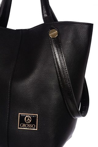 Černá shopper dámská kabelka S683 GROSSO