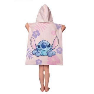 Plážová osuška pončo Lilo a Stitch Pink 50x115 cm