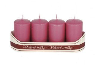 Adventní svíčky válec 40/70 mm 4 ks - starorůžová