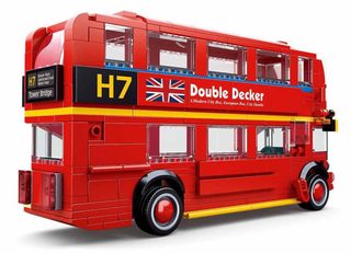 SLUBAN Model Bricks Autobus Double Decker 382 dílků + 3 figurky STAVEBNICE