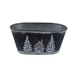 Květináč plechový ovál K3750/2 - 23,5 x 13 x 10,5 cm