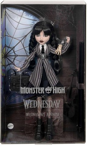 Monster High panenka Wednesday Addams se stojánkem (Mattel)
