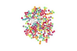 Korálky se šňůrkou plast mix barev v plastové dózičce