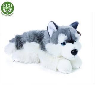 Plyšový pes husky ležící 30 cm