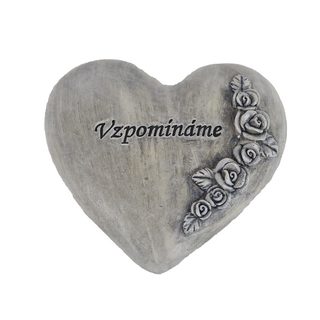 Dekorační srdce na hrob X6041 - 13 × 12 × 5 cm