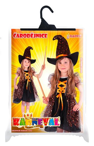 Kostým čarodějnice/halloween hvězdička vel. S