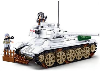 SLUBAN ARMY WWII Tank bílý T-34/85 518 dílků + 2 figurky STAVEBNICE