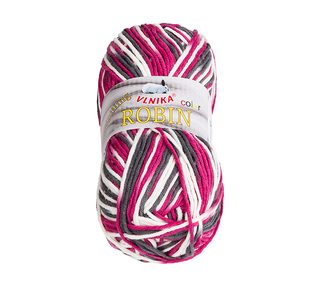 Příze ROBIN COLOR Bílá,Šedá,Malinová 61 100g / 150 m