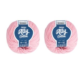 SET 2ks - Příze ALLY cotton Růžová /026