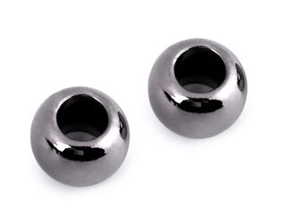 Plastové korálky Metalic s velkým průvlekem 11x15 mm 10 ks