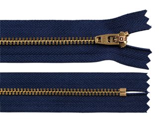 Kovový zip YKK No 4 délka 20 cm staromosazný (jeansový)