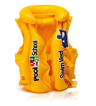 Nafukovací vesta plovací POOL SCHOOL DELUXE žlutá, 3-6 let
