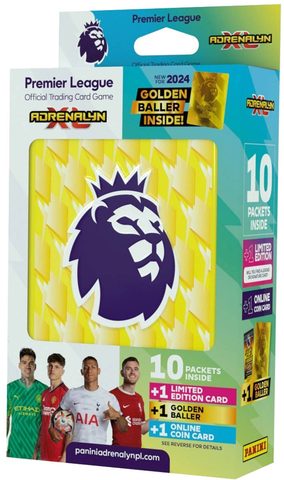 PANINI PREMIER LEAGUE 23/24 Sběratelské karty Adrenalyn XL 10x booster plechovka