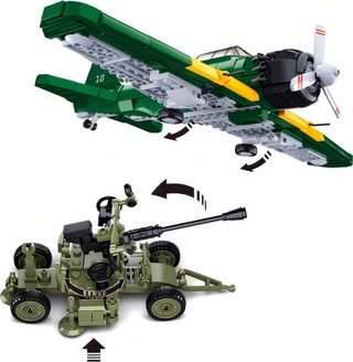 SLUBAN ARMY WWII Japonský stíhací letoun A6M 532 dílků + 2 figurky STAVEBNICE