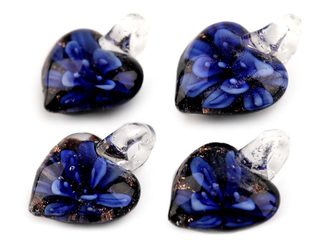 Přívěsek skleněný SRDCE 21x21mm