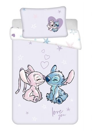 Povlečení do postýlky Lilo and Stitch Purple baby 100x135, 40x60 cm