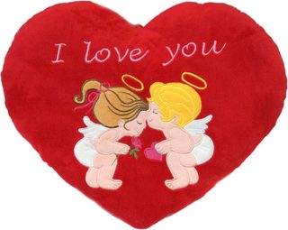 PLYŠ Srdíčko I Love You 37x30cm andílci