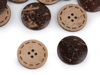 Knoflík kokos oboustranný balení 5 kusů