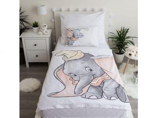 Bavlněné povlečení do postýlky Dumbo grey 100x135, 40x60 cm