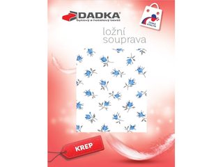 Krepové povlečení Malé růže modré 140x200, 70x90 cm