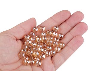 Skleněné korálky broušené ohňovky 10 mm s AB efektem