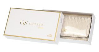 GROSSO Kožená dámská peněženka RFID béžová v dárkové krabičce