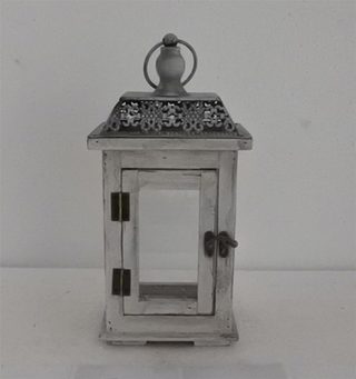 Dřevěná lucerna D7227 - výška 31 cm