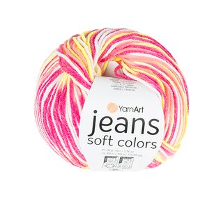 Příze JEANS Soft Colors Růžová,Žlutá 6214