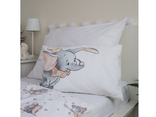 Bavlněné povlečení do postýlky Dumbo grey 100x135, 40x60 cm