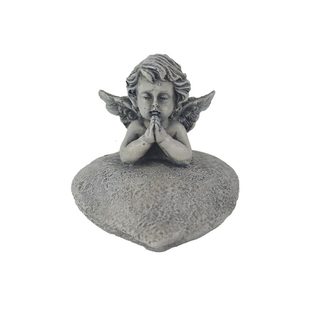 Dekorace na hrob srdce s andělem X7467 - 10 × 9 × 8 cm