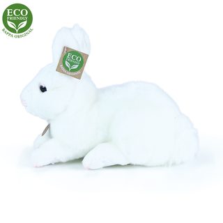 Plyšový králík bílý ležící 23 cm