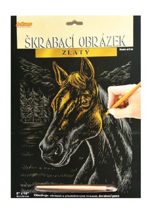 Škrabací obrázek zlatý asst 3 druhy 24x33cm