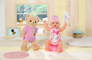 Baby Born plyšový medvídek v oblečku (růžový)