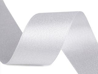 Atlasová stuha oboustranná s lurexovým leskem šíře 40 mm METRÁŽ